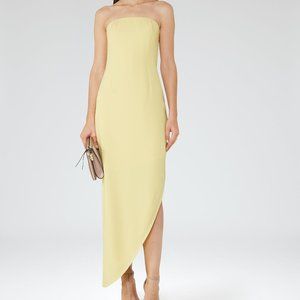 Reiss Rima Asymmetric Dress in Pale Yellow